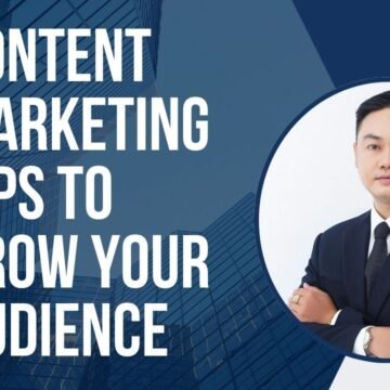 Blue Professional Simple Tips To Grow Your Business Youtube Thumbnail Content Marketing Tips to Grow Your Audience